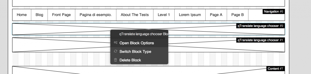 Block contextual menu