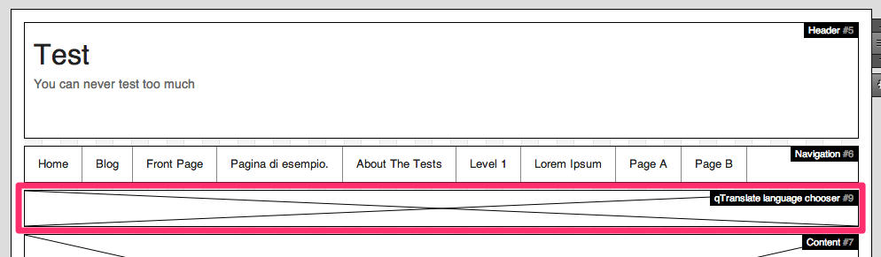 The block in the page layout