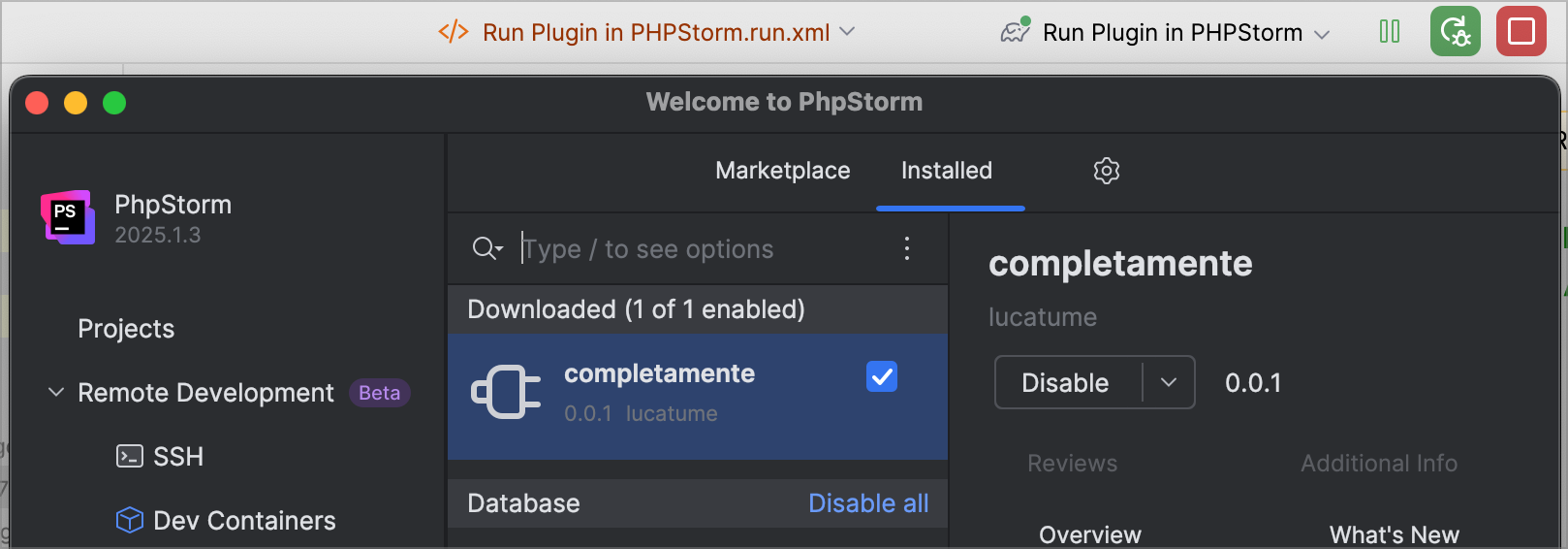 PHPStorm runnning in debug mode