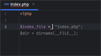Completions working in a PHP file