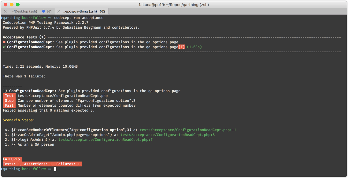 Running the first failing acceptance test