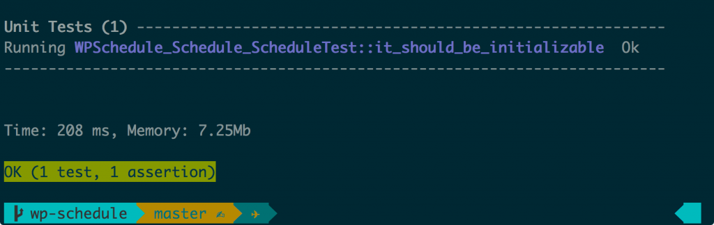 First wp-schedule passing test